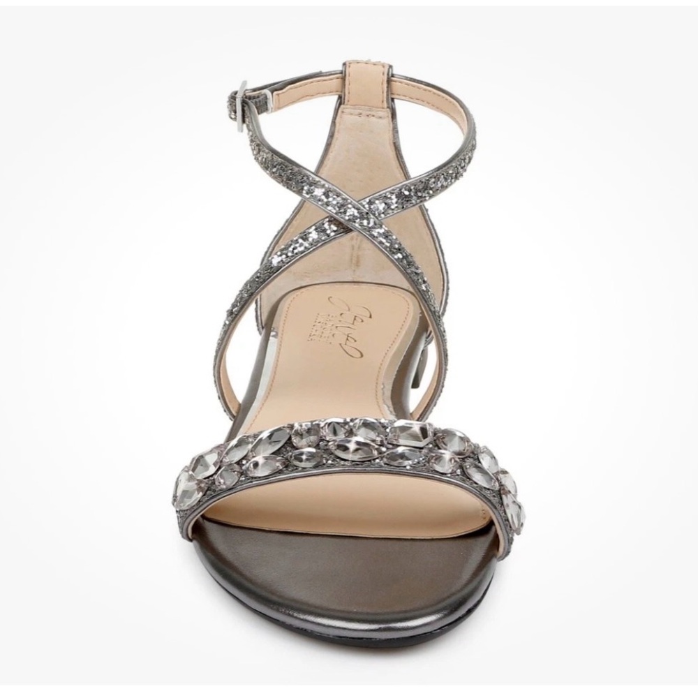 Jewel Badgley Mischka Osome Glitter Sandal Size 10 - Picture 2 of 13